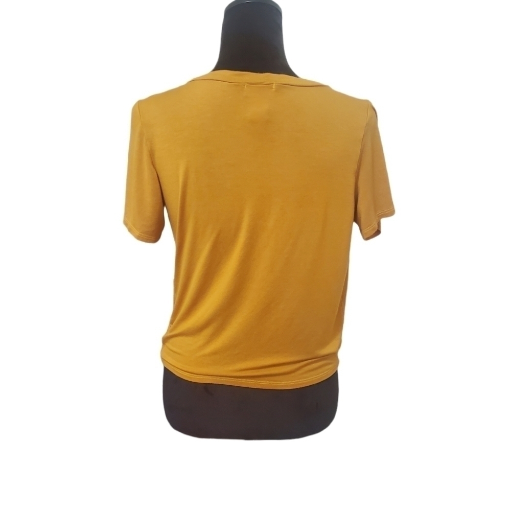 Gaze Knot Cropped Tee mustard yellow size M - Picture 4 of 6